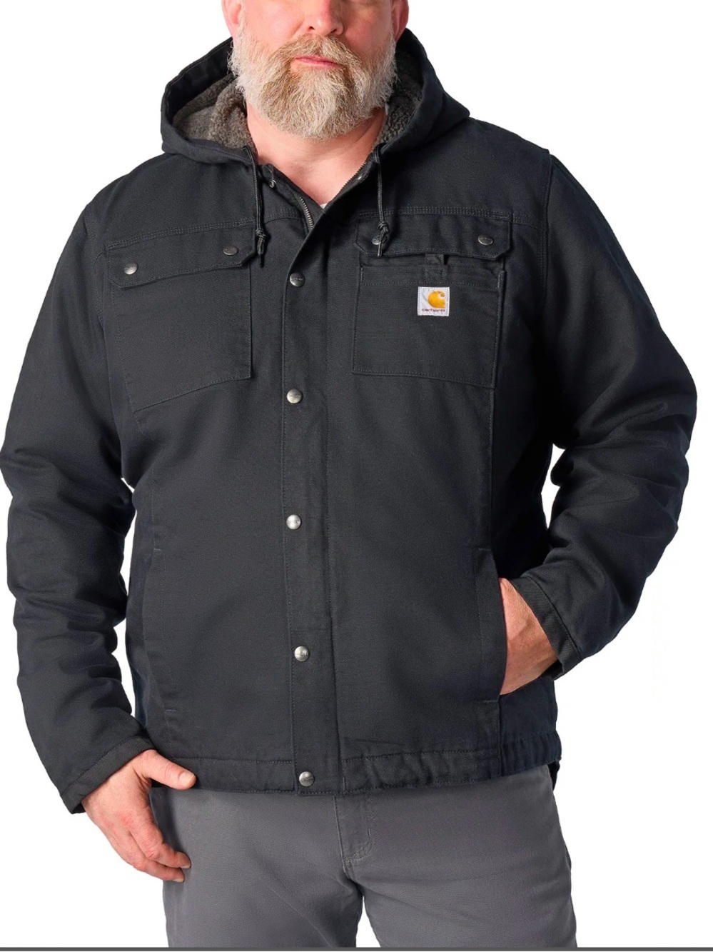 Carhartt Dark Washed Relaxed Fit Mens Sherpa Lined Utility jacket 2XL